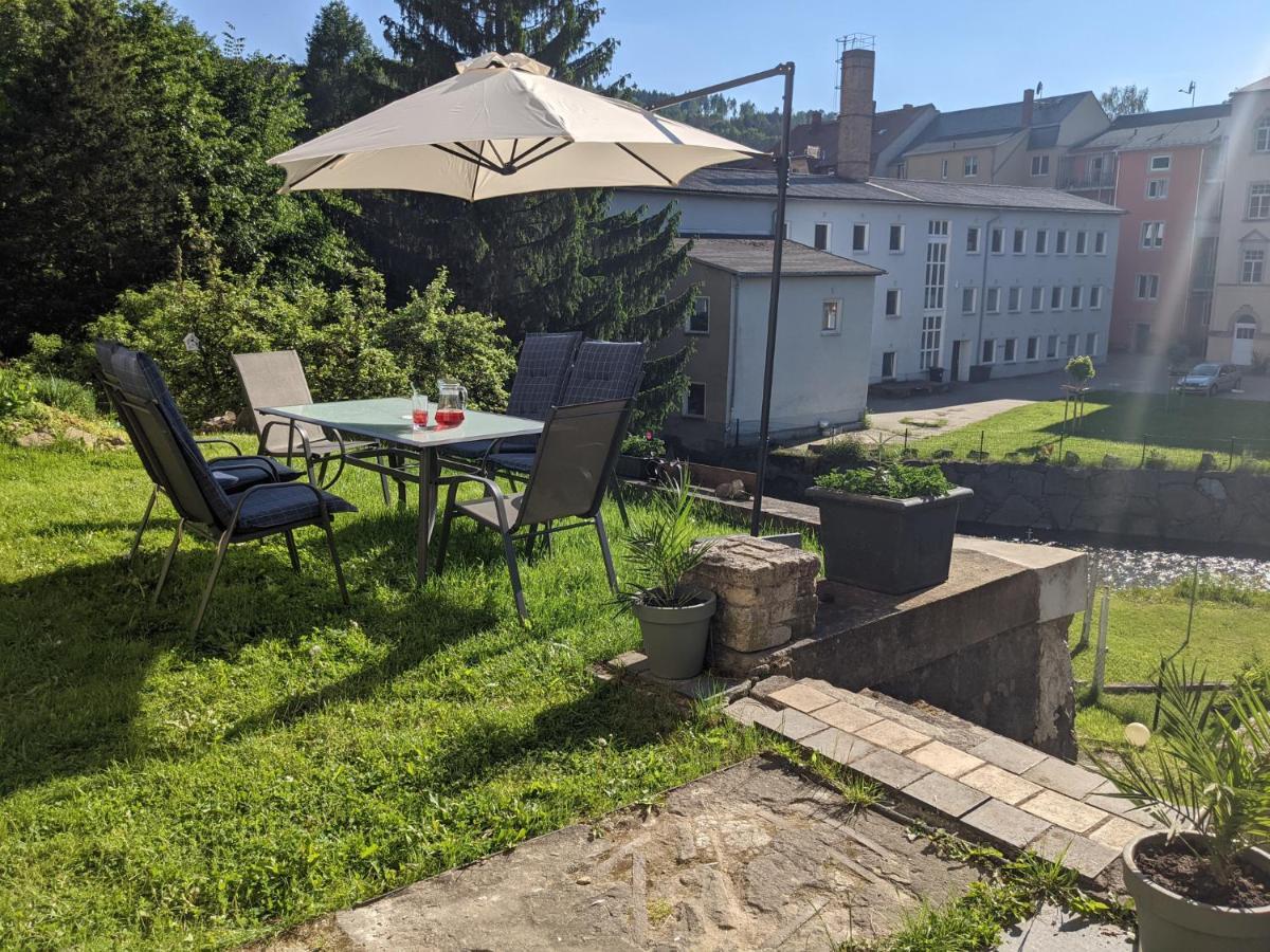 Urlaubstraum Mit Pool, Terrasse & Fluss Im Garten - Ut Apartment Sebnitz Bagian luar foto
