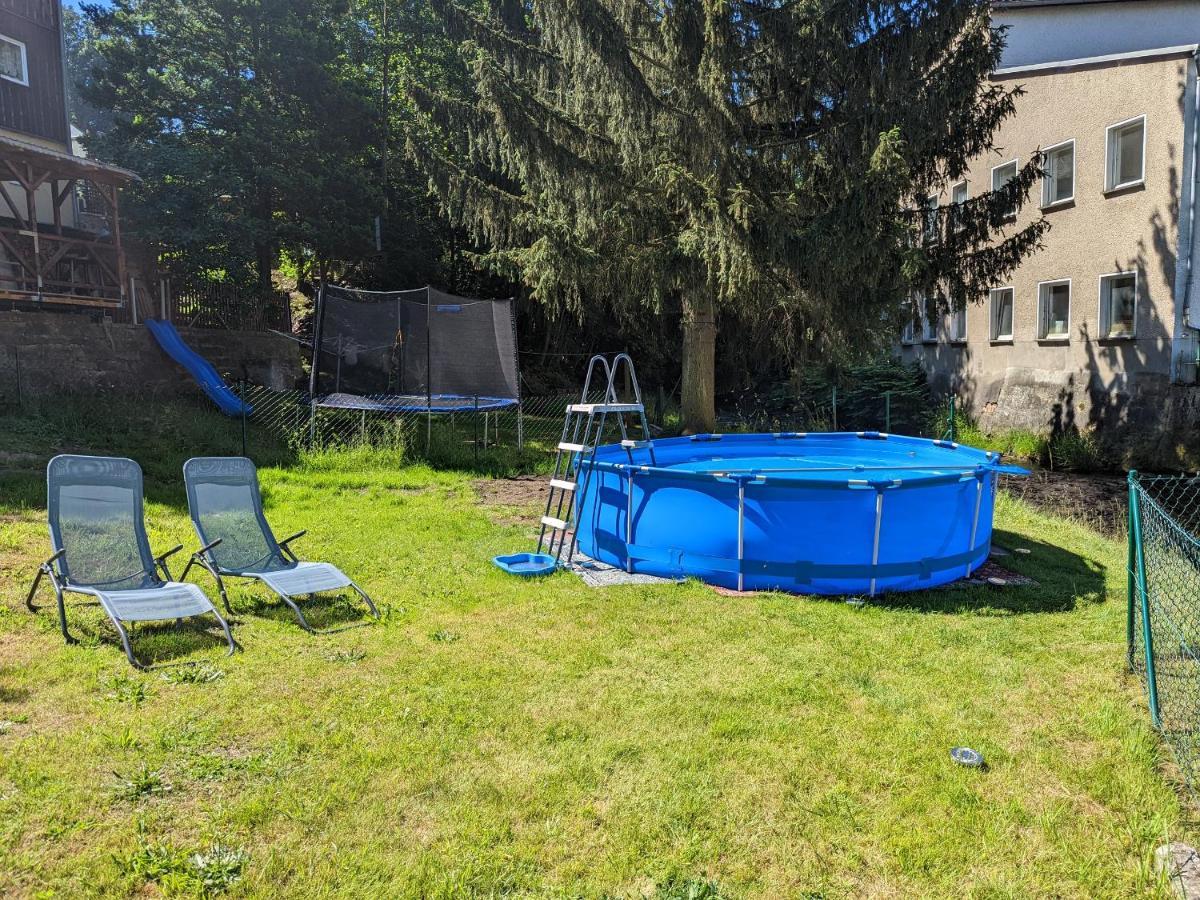 Urlaubstraum Mit Pool, Terrasse & Fluss Im Garten - Ut Apartment Sebnitz Bagian luar foto